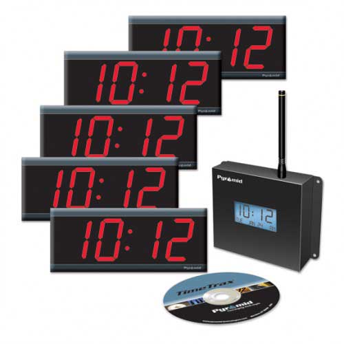Wireless Master Clocks Pyramid Digital ClocksinaBox SEBD4R6SR
